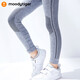 moodytiger女童緊身褲秋冬款兒童長(cháng)褲一體織提花透氣可外穿瑜伽褲戶(hù)外運動(dòng)褲 煙晶灰褲子 140 （推薦身高125-145cm）