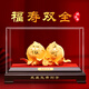 聚善緣福壽雙全壽桃擺件絨沙金工藝品送爺爺奶奶老人生日禮物大壽賀禮 RSJ 福壽雙全壽桃小號 禮盒裝