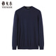 雅戈爾（YOUNGOR）毛衫男士秋冬青年男毛衫圓領(lǐng)毛衣羊毛混紡羊毛衫2色合款 藏青VYHR619969FYA L 105c