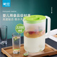 茶花茶花冷水壺耐高溫冰箱冷水壺大容量涼茶壺冷水壺食品級涼白開壺 綠色-帶度刻尺 1個裝