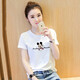 歐洛黛【特,價(jià)撿.漏】短袖t恤女休閑百搭打底衫圖案隨機體恤上衣女 白色鼠 L