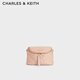 CHARLES&KEITH柔軟菱格鏈條單肩斜挎包女生日禮物送女友CK2-80151406 粉紅色Pink S