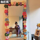 脂匠閣diy泡芙花鏡子改造材料包邊全身鏡泡芙花彩色手工落地鏡邊框裝飾 主圖款 默認有無(wú)痕貼如需更換熱熔膠條請