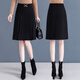 魅力棠毛呢百褶裙女秋冬2025新款不規則高腰中長(cháng)款半身裙氣質(zhì)包臀a字裙 黑色 L/28(105-115斤)