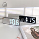 璐妲ins智能電子鬧鐘臥室桌面擺臺式時(shí)鐘led數字時(shí)間顯示器學(xué)生夜光 長(cháng)方形黑殼鏡面白燈 電池插電兩用【JD送貨上門(mén)】