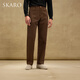 SKARO【親膚丹寧】高腰直筒白色牛仔褲男士商務(wù)休閑褲子秋季長(cháng)褲 棕色SKF171 S （=西褲44碼）