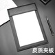 利藍(lán)（LEADLAND）皮革會(huì)議夾寫字墊板簽約文件夾夾板商務(wù)辦公用品資料夾子書寫板墊活頁(yè)定制LOGO 【咨詢定制】A042-A4黑色無(wú)筆夾