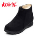 內(nèi)聯(lián)升女式平絨面加絨加厚里拉鎖布棉靴鞋秋冬時(shí)尚休閑老北京布鞋4191C 4191C 39
