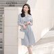 歌莉婭 夏季新品  桑蠶絲外套式連衣裙  115L4K3TA 04U淺灰藍 M