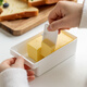 inomata日本進(jìn)口黃油切割儲存盒奶酪切塊器冰箱帶蓋切刀芝士片收納保鮮盒 一個(gè)裝-可收納約200g黃油