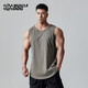 MUSCLEDOGmuscledog肌肉狗 運(yùn)動(dòng)背心男夏季純色百搭無(wú)袖跑步訓(xùn)練服健身衣服 灰綠色 L