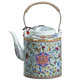 盛天下 景德鎮(zhèn)大容量中式提梁茶壺陶瓷涼水壺套裝青花瓷茶水分離帶過(guò)濾 琺瑯彩提梁茶壺-1.5升