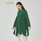 VOA30姆米真絲重磅立領(lǐng)單排扣立體裝飾做舊長(cháng)袖不對稱(chēng)下擺襯衫 BE798 云杉綠(G99) XL