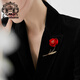 Royal sasa皇家莎莎熱情如火紅色玫瑰花胸針高檔女防走光別針衣服配飾