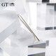 GT紳誠 高級不銹鋼領帶夾男士正裝時尚簡約精品商務領帶扣金色銀色夾子 時尚細長款 白金 52*2mm