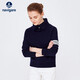 納維凱爾意大利小帆船長(cháng)袖翻領(lǐng)針織衫女休閑高領(lǐng)毛衣2334023503 藍 XL 