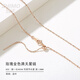 致末（ZHIMO）項(xiàng)鏈 銀925穿珠鏈女夏季鏈子18金鎖骨針式鏈串珠掛繩 玫瑰金色長45CM滿天星鏈