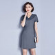 芭妃婭職業(yè)裝女裝套裝2025春夏新款時(shí)尚氣質(zhì)名媛連衣裙珠寶店工作服工裝 灰色短-袖連衣裙 S