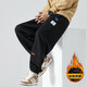 情緣貴族（QINGYUANGUIZU）加大加肥男褲胖子休閑運動(dòng)長(cháng)褲寬松肥佬春季大碼闊腳褲 3356加絨 6XL (260斤到280斤)