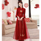 塞德勒（SAIDELE）敬酒服新娘夏季酒紅色訂婚禮服裙中式回門(mén)便裝高端蕾絲改良結婚女 酒紅色長(cháng)款 XL (建議116-125斤)