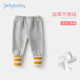 JELLYBABY【加絨保暖簡(jiǎn)約設(shè)計(jì)休閑長(zhǎng)褲休閑褲】2024冬季女童兒童褲子 花灰 120