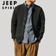 JEEP SPIRIT男士針織開(kāi)衫羊毛毛衣男鏤空粗針休閑外套男裝寬松純色春秋季上衣 黑色 3XL