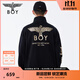 BOY LONDON【黑執事】秋男女同款黑色潮酷針織夾克外套N12801 黑色 S