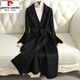 皮爾卡丹（pierre cardin）白色雙面羊絨大衣女中長(cháng)款2024秋冬新款過(guò)膝氣質(zhì)羊毛高端毛呢外套 黑色-現貨秒發(fā)試穿 L 115-125斤