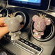 齊選車(chē)載香水出風(fēng)口汽車(chē)香薰車(chē)內飾品擺件暴力小熊裝飾品男女士淡香氛鑲鉆小熊【白鉆+粉鉆】贈香片