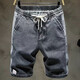 爵少夏季松緊腰牛仔短褲男士韓版寬松薄款中褲馬褲彈力新款潮牌五分褲 TOP D315 灰色 2XL