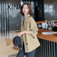 犀納（XINA）香港潮牌短款風衣女新款春秋上衣寬松顯瘦百搭卡其色小個子外套 卡其色 XL