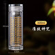 ZSR輕奢高端雙層大悲咒水晶杯藥師咒心經(jīng)準提神咒茶杯耐熱玻璃圣水杯 準提神咒(300ml)中號