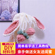 帝行（DIXING）草莓兔子手工編織包女自制毛線(xiàn)鉤針diy材料包可愛(ài)手織水桶斜跨包 豆沙粉兔子成品