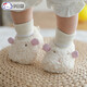 卡度熊嬰兒襪子秋冬嬰兒鞋寶寶學(xué)步鞋地板襪防滑加厚羊羔絨軟底新生兒襪 白綿羊 腳長(cháng)12-14cm（6-12個(gè)月）