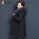 啄木鳥(niǎo)（TUCANO）媽媽秋冬季羽絨棉服中老年人女裝中長(cháng)款棉衣2024新款洋氣加厚外套 黑色(棉衣)  加厚 2XL [建議體重110-125斤]