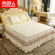 南極人夾棉床裙單件加厚韓版床墊保護套家紡床上用品套件 曼紗-米色 床裙180*200cm