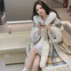 Pearl Diary加絨加厚保暖格子披肩外套女秋冬新款大毛領(lǐng)連帽毛呢開衫披風(fēng)斗篷 藍(lán)駝色---【口袋羊羔毛披肩】