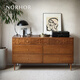 NORHOR北歐表情NORHOR中古復古風(fēng)英國ARNATIF/MADR實(shí)木雕花6抽斗柜邊柜G 1.56米 現貨