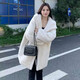 逖氏斯皮草外套女2024秋冬季新款羊剪絨大衣中長(cháng)款寬松加厚毛茸茸連帽潮 米白色 加棉加厚款 S 適合115斤以?xún)? title=