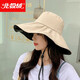 北極絨遮陽(yáng)帽子女四季戶(hù)外防紫外線(xiàn)透氣漁夫帽夏韓版潮百搭大帽檐防曬帽 純色黑膠卡其色