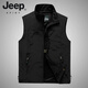 JEEP SPIRIT春秋新款馬甲男土休閑青年攝影釣魚坎肩背心馬夾運(yùn)動(dòng)外套男SPIRIT 黑色 2XL