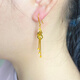 千影珠寶黃金耳環(huán)9999足金耳墜女款幾何形流蘇耳飾真金首飾5g純金耳鉤 重約2.67-2.9g(含工費35)