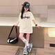 康薇貝女童短袖t恤夏季兒童薄款衣服6-12歲中大童女孩上衣中長款半袖 白色 160碼建議身高150左右