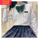 寶格妍日系襯衫JK制服短袖角襟正統(tǒng)基礎(chǔ)款風(fēng)琴褶簡單百搭 白色風(fēng)琴褶襯衫長袖 XL 112-124斤