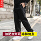 【肥仔260斤超大碼6XL】春秋季薄款寬松休閑褲男士加肥加大碼運動(dòng)長(cháng)褲直筒工裝男褲子肥佬褲 黑色 5XL適合230-250斤