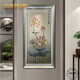 伯莎丹頓高端蘇繡掛畫(huà)荷香翠影迎門(mén)玄關(guān)荷花壁畫(huà)新中式蘇州刺繡壁畫(huà)織錦繡 荷香翠影(80*160cm)