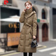 皮爾卡丹（pierre cardin）折扣剪標出口專(zhuān)柜撤柜白鴨絨羽絨服女冬長(cháng)款顯瘦外套 F96咖色_升級加厚 2XL _【130-150斤】左右
