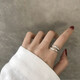 范米粒 復古戒指女時(shí)尚ins小眾設計開(kāi)口指環(huán)個(gè)性不規則滴釉幾何尾戒嘻哈做舊學(xué)生網(wǎng)紅手飾品 JZ8248 開(kāi)口可調節【單只價(jià)】