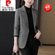 皮爾卡丹（pierre cardin）春裝氣質(zhì)休閑修身西裝外套女春秋2025新款女士春季高級(jí)感西服上衣 灰色 M [96-105斤]