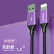 品勝 蘋(píng)果數據線(xiàn)快充iPhone14promax/13/12/11/X/8plus/7手機充電線(xiàn)車(chē)載加長(cháng) 【紫色1.2米】升級編織款|快充不傷機
